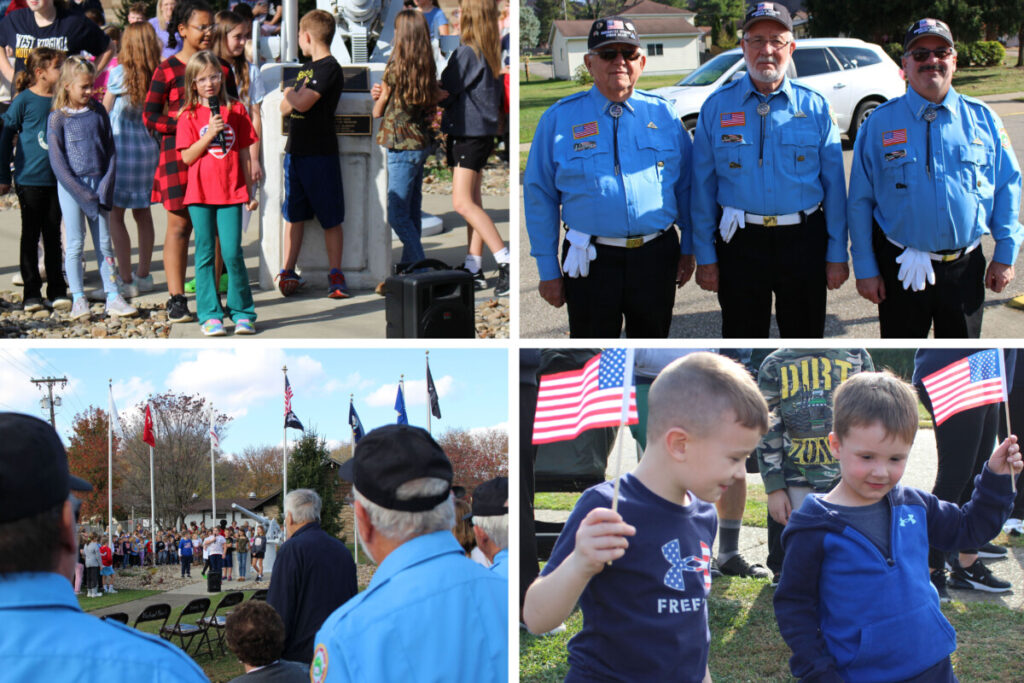 Veterans Day program collage.